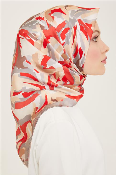Armine Çiçek Desenli Twill İpek Eşarp 24Ya9140 51 05
