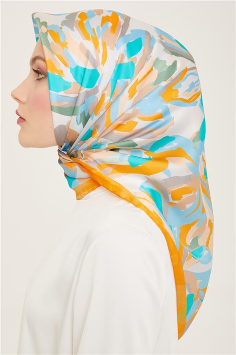 Armine Çiçek Desenli Twill İpek Eşarp 24Ya9140 51 51