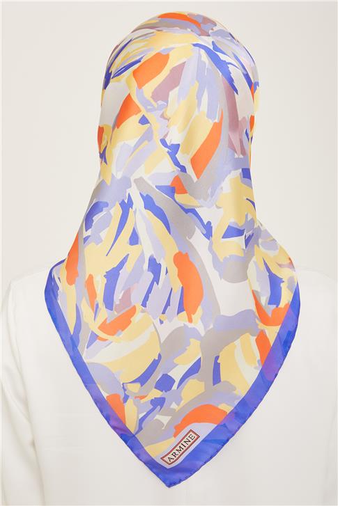 Armine Çiçek Desenli Twill İpek Eşarp 24Ya9140 51 52