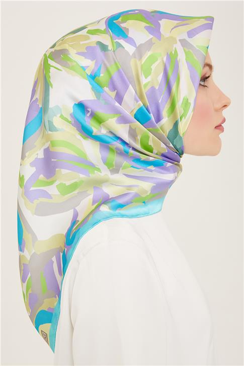 Armine Çiçek Desenli Twill İpek Eşarp 24Ya9140 51 53