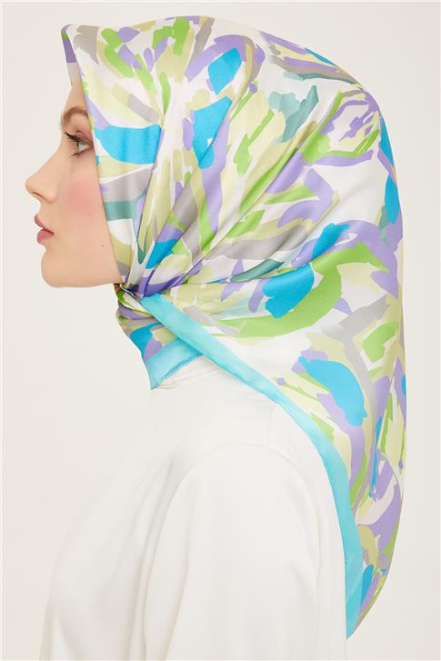 Armine Çiçek Desenli Twill İpek Eşarp 24Ya9140 51 53