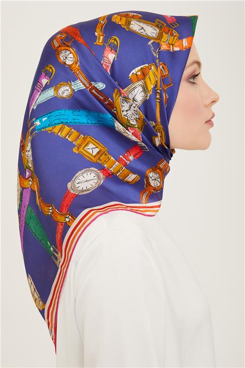 Armine Obje Desenli Twill İpek Eşarp 24Ya9141 80 05