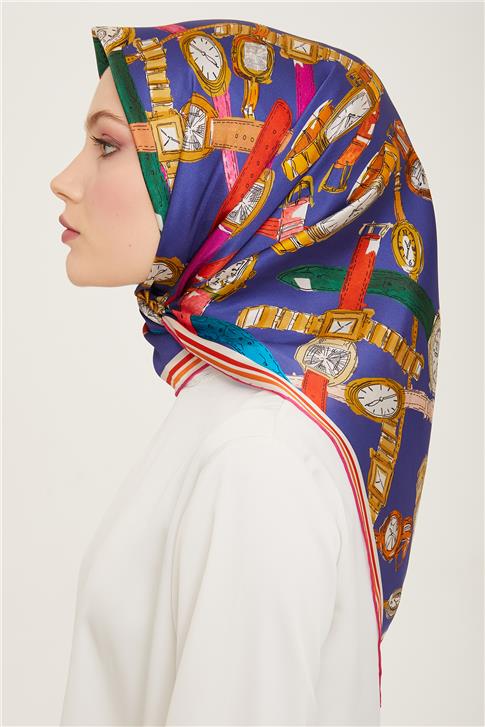 Armine Obje Desenli Twill İpek Eşarp 24Ya9141 80 05