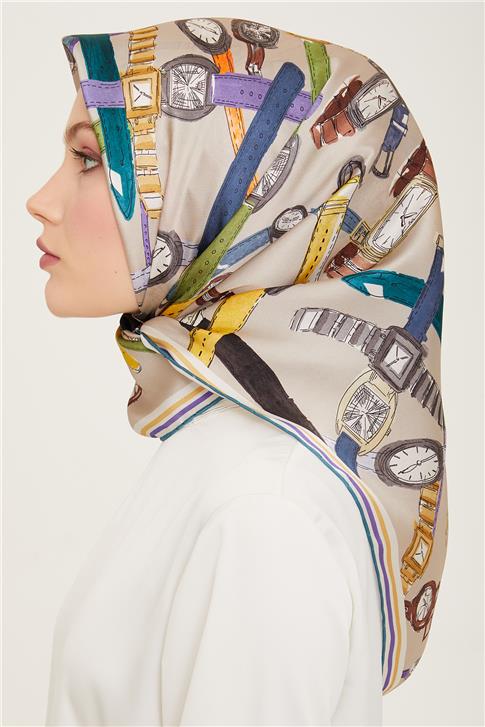 Armine Klasik Desenli Sura İpek Eşarp 24Ya9142 82 80