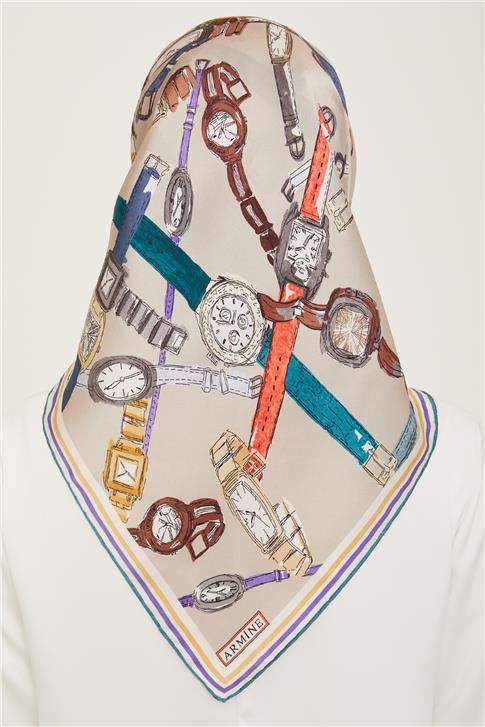 Armine Klasik Desenli Sura İpek Eşarp 24Ya9142 82 80