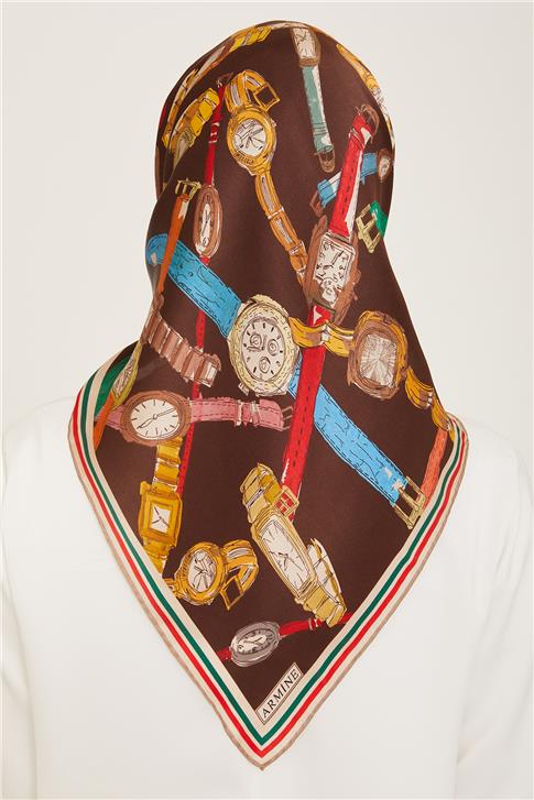 Armine Klasik Desenli Sura İpek Eşarp 24Ya9142 82 85