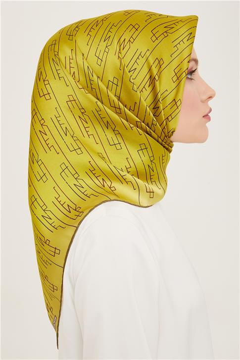 Armine Klasik Desenli Twill İpek Eşarp 24Ya9142 53 53