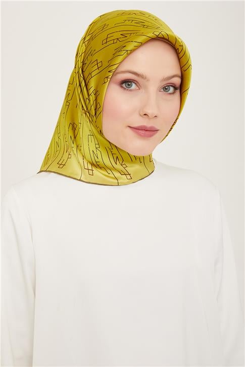 Armine Klasik Desenli Twill İpek Eşarp 24Ya9142 53 53