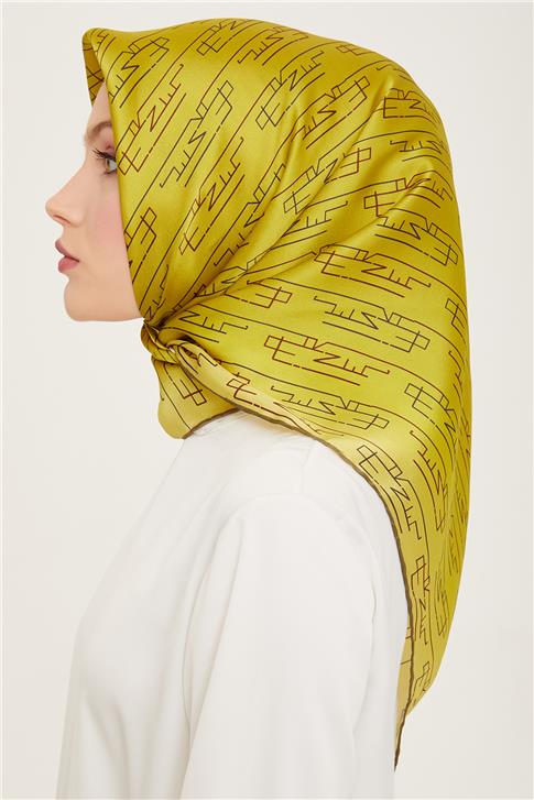 Armine Klasik Desenli Twill İpek Eşarp 24Ya9142 53 53