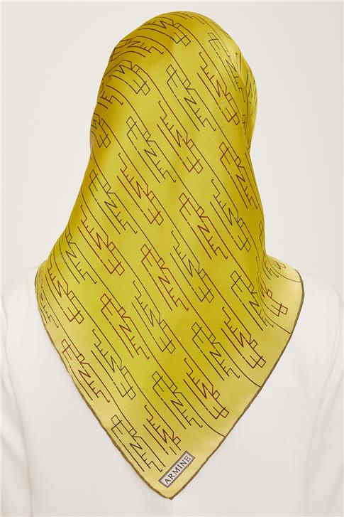 Armine Klasik Desenli Twill İpek Eşarp 24Ya9142 53 53