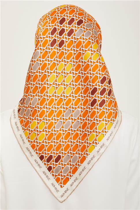 Armine Geometrik Desenli Twill İpek Eşarp 24Ya9144 37 34
