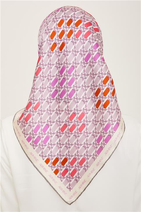Armine Geometrik Desenli Twill İpek Eşarp 24Ya9144 37 36