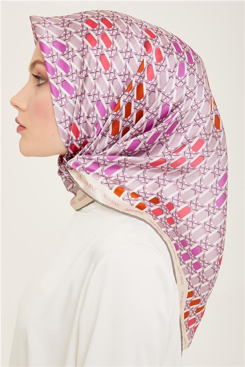 Armine Geometrik Desenli Twill İpek Eşarp 24Ya9144 37 36