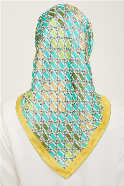 Armine Geometrik Desenli Twill İpek Eşarp 24Ya9144 37 53