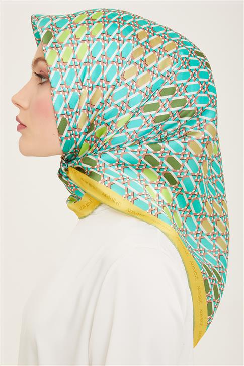 Armine Geometrik Desenli Twill İpek Eşarp 24Ya9144 37 53
