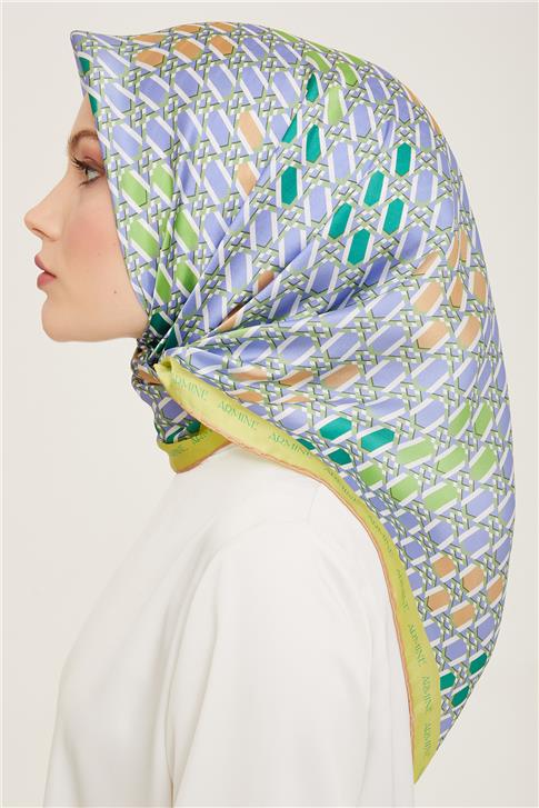 Armine Geometrik Desenli Twill İpek Eşarp 24Ya9144 37 55
