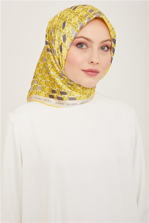 Armine Geometrik Desenli Twill İpek Eşarp 24Ya9144 37 83