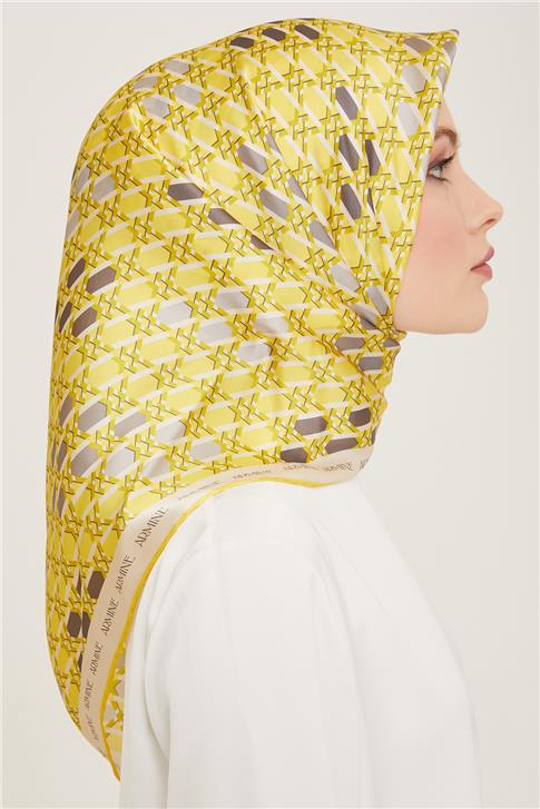 Armine Geometrik Desenli Twill İpek Eşarp 24Ya9144 37 83