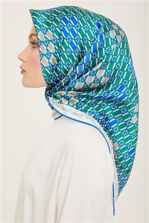 Armine Geometrik Desenli Twill İpek Eşarp 24Ya9144 37 84