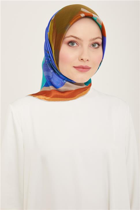 Armine Çiçek Desenli Twill İpek Eşarp 24Ya9145 2 02