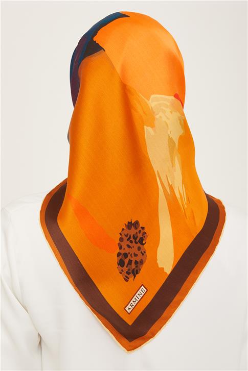 Armine Çiçek Desenli Twill İpek Eşarp 24Ya9145 2 09