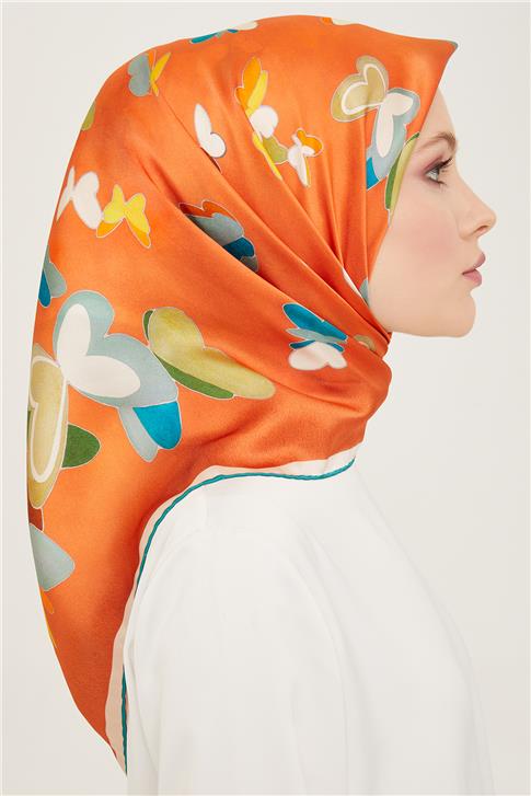 Armine Obje Desenli Twill İpek Eşarp 24Ya9146 33 02