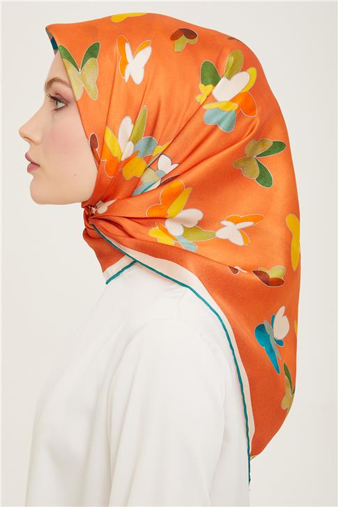 Armine Obje Desenli Twill İpek Eşarp 24Ya9146 33 02
