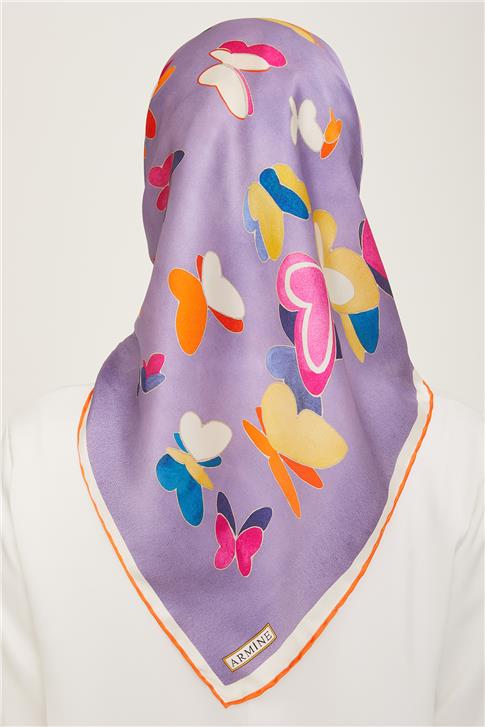 Armine Obje Desenli Twill İpek Eşarp 24Ya9146 33 31