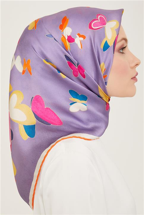 Armine Obje Desenli Twill İpek Eşarp 24Ya9146 33 31
