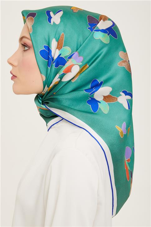Armine Geometrik Desenli Sura İpek Eşarp 24Ya9147 36 84
