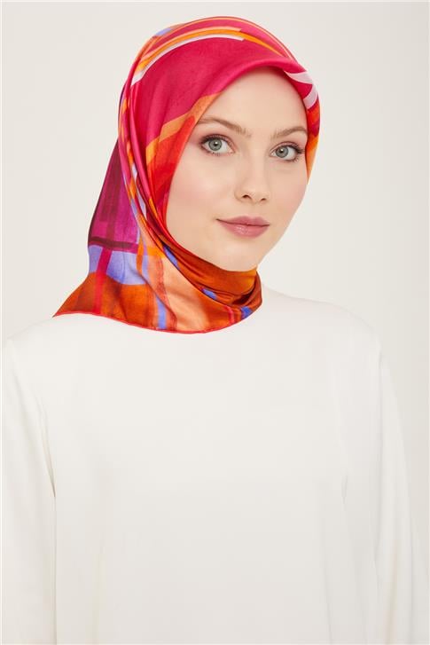 Armine Geometrik Desenli Twill İpek Eşarp 24Ya9147 36 50