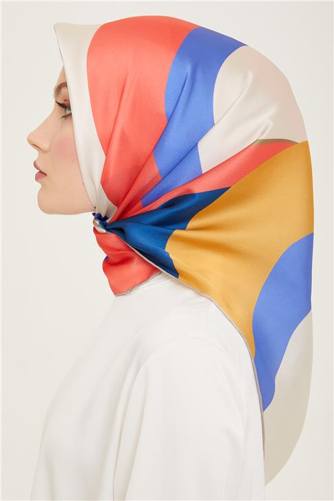 Armine Geometrik Desenli Twill İpek Eşarp 24Ya9148 31 06