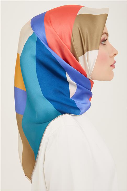 Armine Geometrik Desenli Twill İpek Eşarp 24Ya9148 31 06