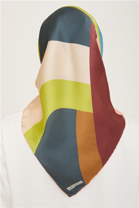 Armine Geometrik Desenli Twill İpek Eşarp 24Ya9148 31 81