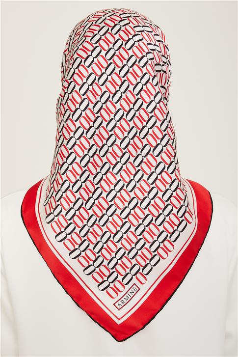 Armine Klasik Desenli Twill İpek Eşarp 24Ya9149 8 31
