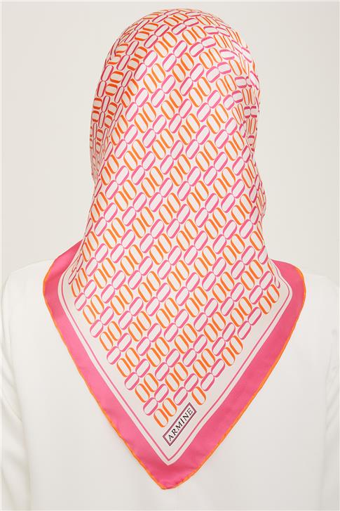 Armine Klasik Desenli Twill İpek Eşarp 24Ya9149 8 32