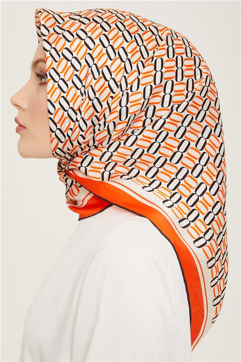 Armine Klasik Desenli Twill İpek Eşarp 24Ya9149 8 37