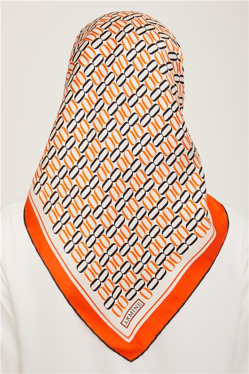 Armine Klasik Desenli Twill İpek Eşarp 24Ya9149 8 37