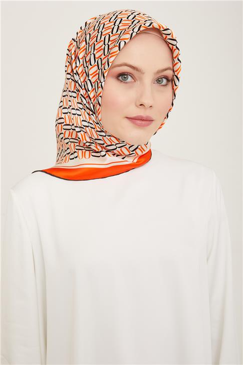 Armine Klasik Desenli Twill İpek Eşarp 24Ya9149 8 37