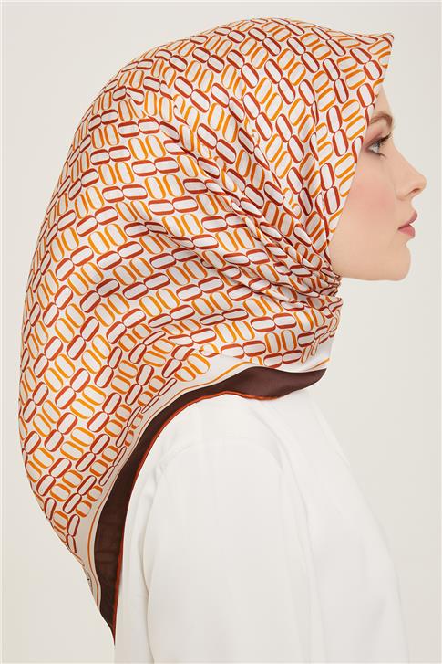 Armine Klasik Desenli Twill İpek Eşarp 24Ya9149 8 53