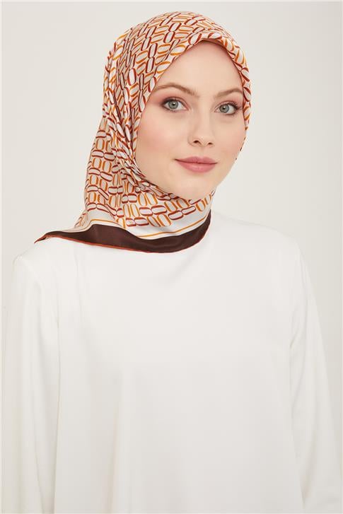 Armine Klasik Desenli Twill İpek Eşarp 24Ya9149 8 53