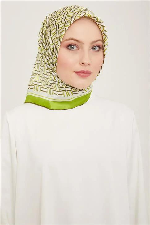 Armine Klasik Desenli Twill İpek Eşarp 24Ya9149 8 54