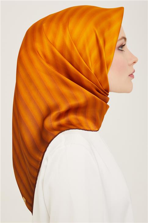 Armine Klasik Desenli Twill İpek Eşarp 24Ya9150 4 09