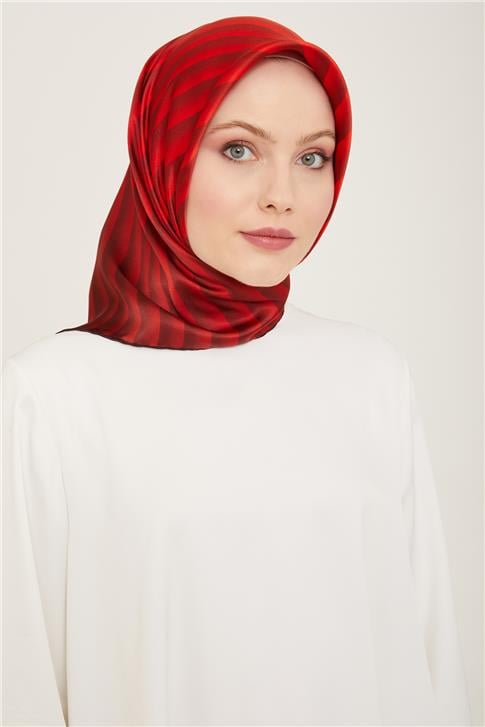Armine Klasik Desenli Twill İpek Eşarp 24Ya9150 4 32