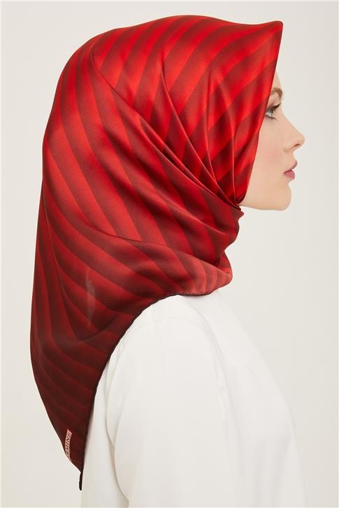 Armine Klasik Desenli Twill İpek Eşarp 24Ya9150 4 32