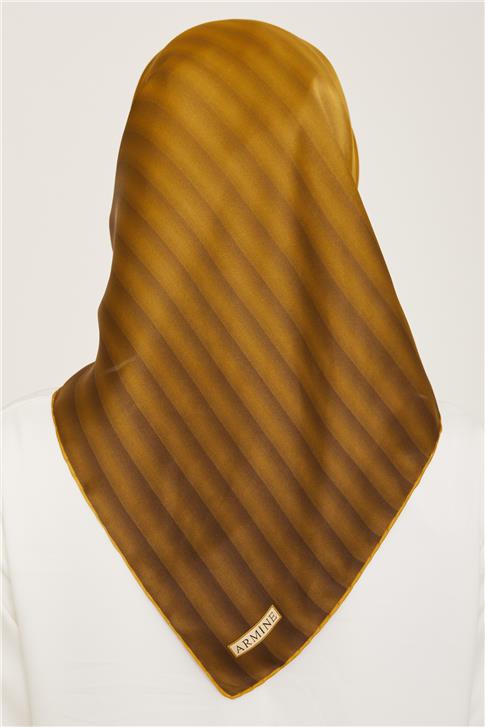 Armine Klasik Desenli Twill İpek Eşarp 24Ya9150 4 52