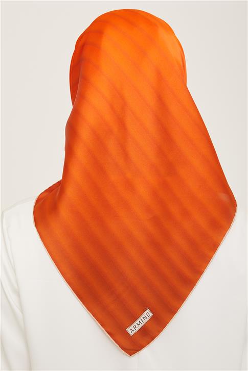 Armine Klasik Desenli Twill İpek Eşarp 24Ya9150 4 82