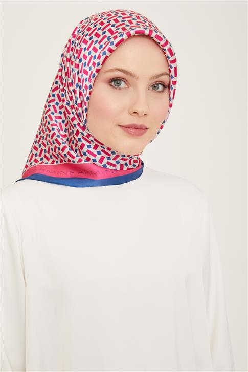 Armine Geometrik Desenli Twill İpek Eşarp 24Ya9151 4 03