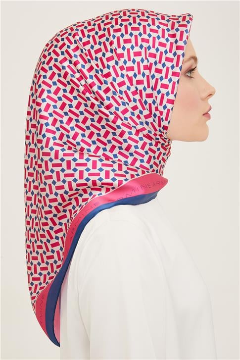 Armine Geometrik Desenli Twill İpek Eşarp 24Ya9151 4 03