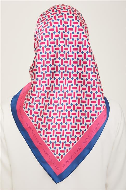 Armine Geometrik Desenli Twill İpek Eşarp 24Ya9151 4 03